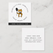 Babysitter Brown Teddy Bear Speelgoed Daycare Kind Vierkante Visitekaartje (Voorkant / Achterkant)