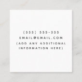 Babysitter Brown Teddy Bear Speelgoed Daycare Kind Vierkante Visitekaartje (Achterkant)