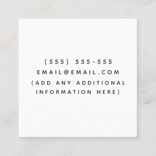 Babysitter Brown Teddy Bear Speelgoed Daycare Kind Vierkante Visitekaartje (Achterkant)