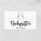 Babysitter Calligraphy Aesthetics Sketch Beer Cute Visitekaartje (Voorkant)