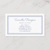 Babysitter, Childcare, dagopvang, nanny Cute Bunny Visitekaartje (Achterkant)