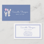 Babysitter, Childcare, dagopvang, nanny Cute Bunny Visitekaartje (Voorkant / Achterkant)