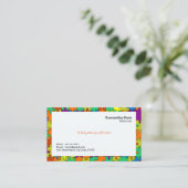 Babysitter Colorful Jigzaag Borders Visitekaartje (Staand voorkant)