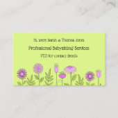 Babysitter Contact Bloemen Visitekaartje (Voorkant)