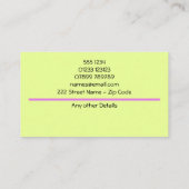 Babysitter Contact Bloemen Visitekaartje (Achterkant)