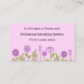 Babysitter Contact Bloemen Visitekaartje (Voorkant)