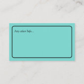 Babysitter Contact Visitekaartje (Achterkant)