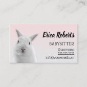 Babysitter Cute Bunny Rabbit Babysitter Visitekaartje (Voorkant)