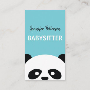 Babysitter Cute Panda Childcare Babyzittend Visitekaartje