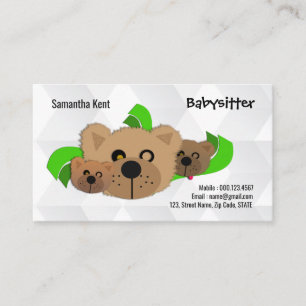 Babysitter Cute Teddy Bear Mama Cubs Visitekaartje