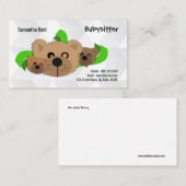 Babysitter Cute Teddy Bear Mama Cubs Visitekaartje (Voorkant / Achterkant)
