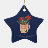 Babysitter Dank je wel voor kerstcadeautjes Keramisch Ornament (Achterkant)