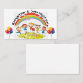 Babysitter & datum nachtoppas visitekaartje (Voorkant / Achterkant)