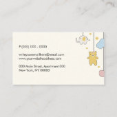 Babysitter Daycare Nursery Speelgoed Boutique Visitekaartje (Achterkant)