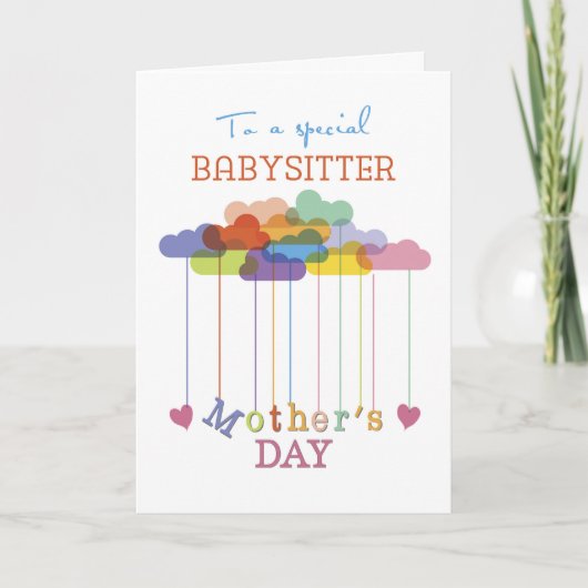 Babysitter, de Leuke Wolken van de Regenboog van Kaart (Voorkant)