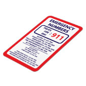 Babysitter Emergency Numbers List Contact Info Magneet (Linkerzijde)