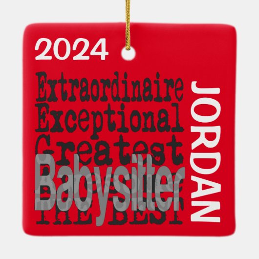 Babysitter Extraordinaire CUSTOM Keramisch Ornament (Achterkant)