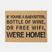 Babysitter Fles of Wine Free Wifi We zijn thuis Deurmat (Voorkant)