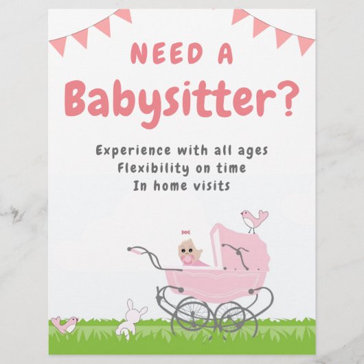 Babysitter Flyer (Voorkant)