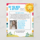 Babysitter flyer (Voorkant)