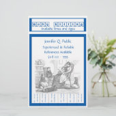 Babysitter Flyer met saaie tabletten Briefpapier (Staand voorkant)