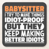 Babysitter Ik probeer dingen grappige uitspraken t Kartonnen Onderzetters (Voorkant)