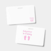 Babysitter in opleiding badge (Voor- en achterkant)