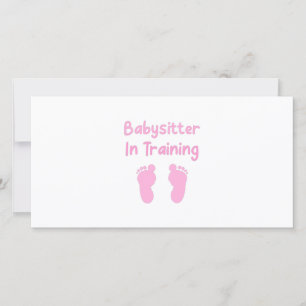 Babysitter in opleiding bedankkaart