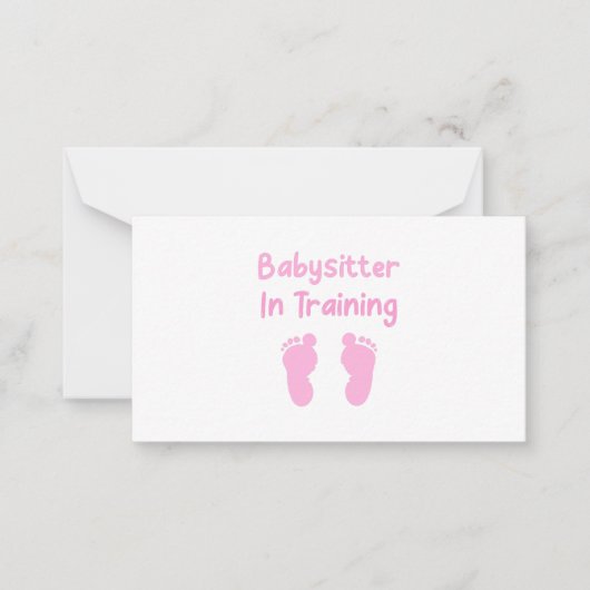 Babysitter in opleiding notitiekaartje (Voorkant)