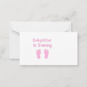 Babysitter in opleiding notitiekaartje (Achterkant)