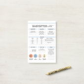 Babysitter Informatie Notities Post-it® Notes (Op bureau)