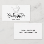 Babysitter kalligrafie esthetiek modern elegant visitekaartje (Voorkant / Achterkant)