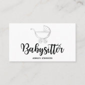 Babysitter kalligrafie esthetiek modern elegant visitekaartje (Voorkant)