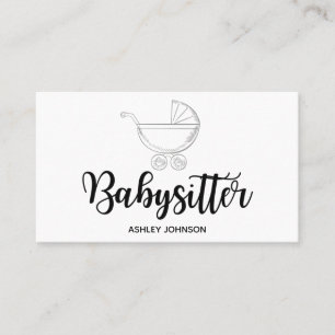 Babysitter kalligrafie esthetiek modern elegant visitekaartje