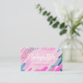 Babysitter  kalligrafie Modern Greenery Leaf Visitekaartje (Staand voorkant)