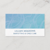 Babysitter Kind Kinder Zorg Schattige Blauw Visitekaartje (Voorkant)