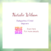 Babysitter kind kinderopvang nanny toevoegen naam  raamsticker (Vel 3)