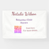 Babysitter kind kinderopvang nanny toevoegen naam  spandoek (Horizontaal)