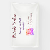 Babysitter kind kinderopvang nanny toevoegen naam  spandoek (Verticaal)