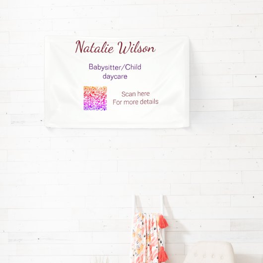 Babysitter kind kinderopvang nanny toevoegen naam  spandoek (Insitu)