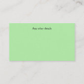 Babysitter, Kinderopvang Contact Visitekaartje (Achterkant)