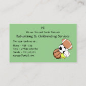 Babysitter, Kinderopvang Contact Visitekaartje (Voorkant)