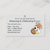 Babysitter, Kinderopvang Contact Visitekaartje (Voorkant)