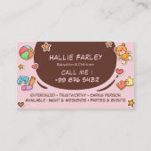 babysitter | Leuke chocolade stickers Visitekaartje (Voorkant)