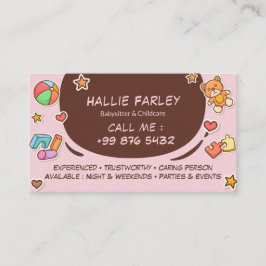 babysitter | Leuke chocolade stickers Visitekaartje