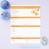 Babysitter Lijst met informatie en instructies Flyer (Enkel)