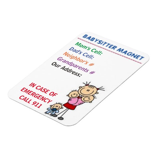 Babysitter Magnet Magneet (Linkerzijde)