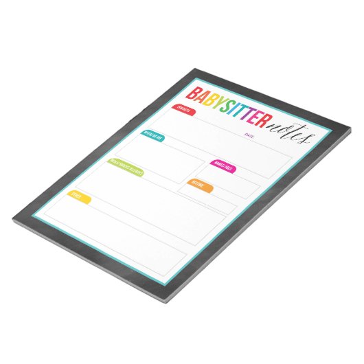 Babysitter merkt Notitieblok voor Ouders (Groot) o (Schuin)