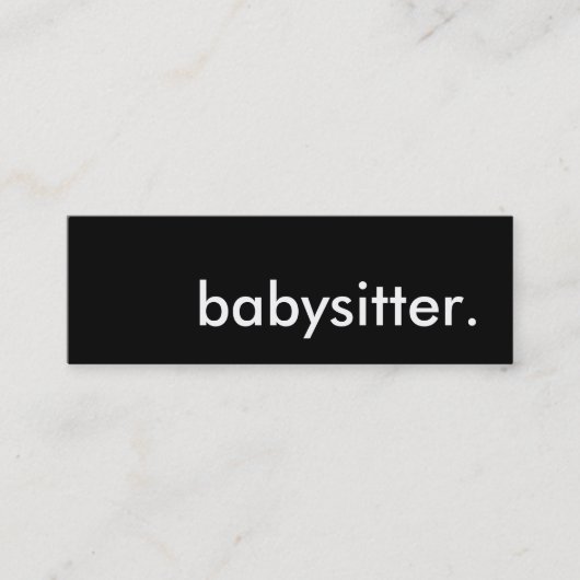 babysitter. mini visitekaartje (Voorkant)