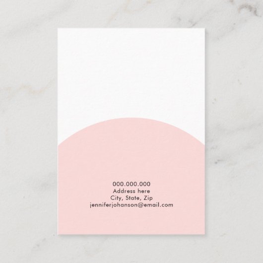 Babysitter minimalistische witte roze Waterverf Visitekaartje (Achterkant)